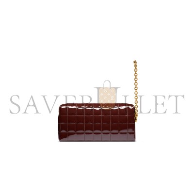 YSL CASSANDRE MATELASSÉ CARRÉ POUCH ON CHAIN IN SHINY CANVAS 7796492IU076413 (18.5*8.5*4cm)